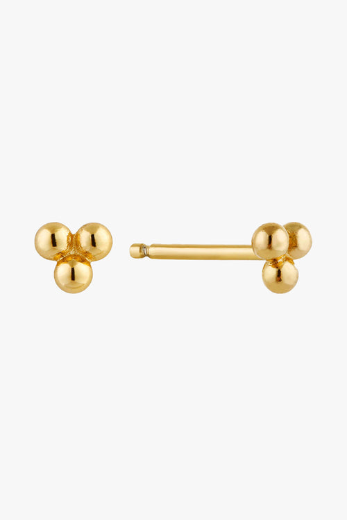Modern Minimalism Small Gold Three Ball Stud Earrings ACC Jewellery Ania Haie   