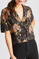 Gemma Black Moss Print Cropped Shirt