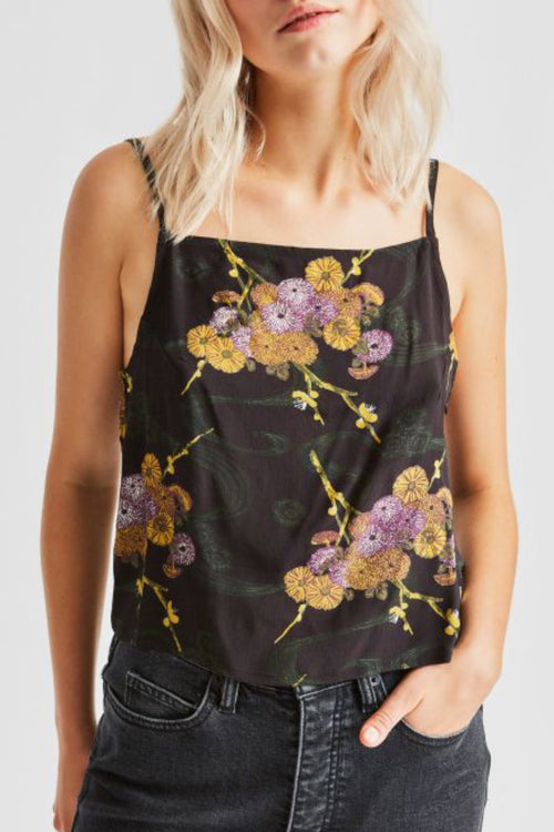 Gisele Black Moss Print Cami WW Top Brixton   