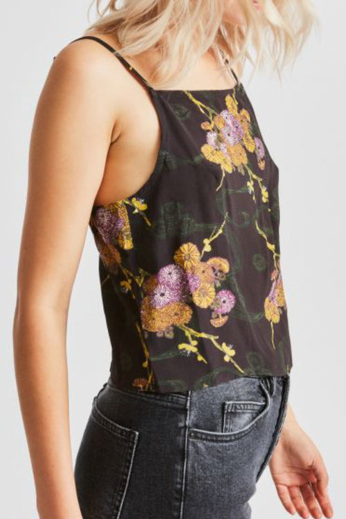 Gisele Black Moss Print Cami WW Top Brixton   