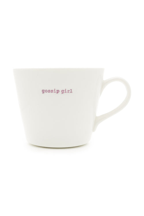 Gossip Girl White Bucket Mug 350ml HW Mugs Keith Brymer Jones   