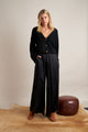 Sadie Silky Satin Black Full Length Pant