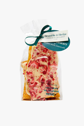 Raspberry Pomegranate + White Belgian Chocolate Honeycomb 200g HW Food & Drink Bramble + Hedge   