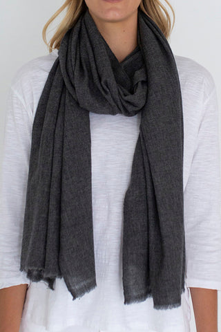 Melange Wool Scarf Grey ACC Scarves Humidity Lifestyle   