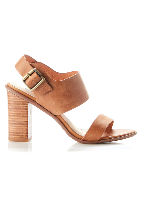 Havana Tan Leather Block Heel Shoe ACC Shoes - Heels Walnut   