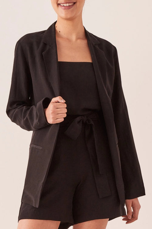 Ivy Cupro Black Blazer WW Jacket Assembly Label   