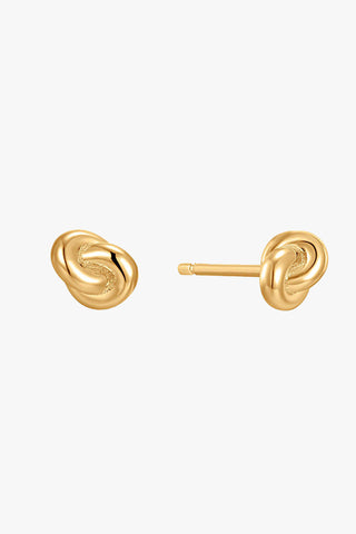 Forget Me Knot 4.3mm Gold Stud Earrings ACC Jewellery Ania Haie   