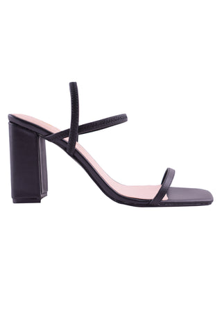 Lily Black Fine Strap Heel ACC Shoes - Heels Solsana   