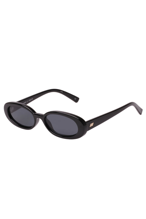 Outta Love Oval Black Smoke Lens Sunglasses ACC Glasses - Sunglasses Le Specs   