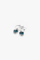 Love Anchor Heart Blue Quartz Semi Hoop Stud Earrings