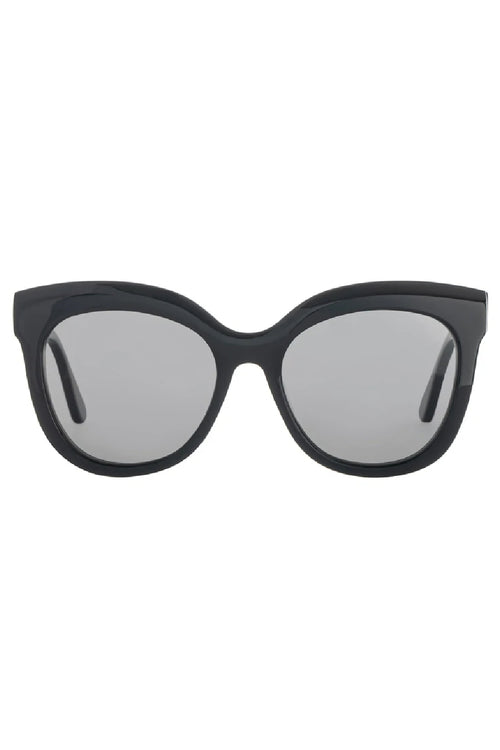 Luna Shiny Black Grey Polarised Oversized Sunglasses ACC Glasses - Sunglasses Bask   