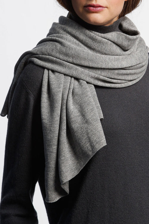 Merino Fine Knitted Flint Grey Scarf ACC Scarves Dinadi   