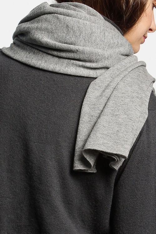 Merino Fine Knitted Flint Grey Scarf ACC Scarves Dinadi   