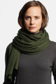 Merino Fine Knitted Forest Green Scarf