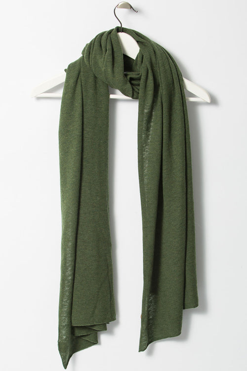 Merino Fine Knitted Forest Green Scarf ACC Scarves Dinadi   