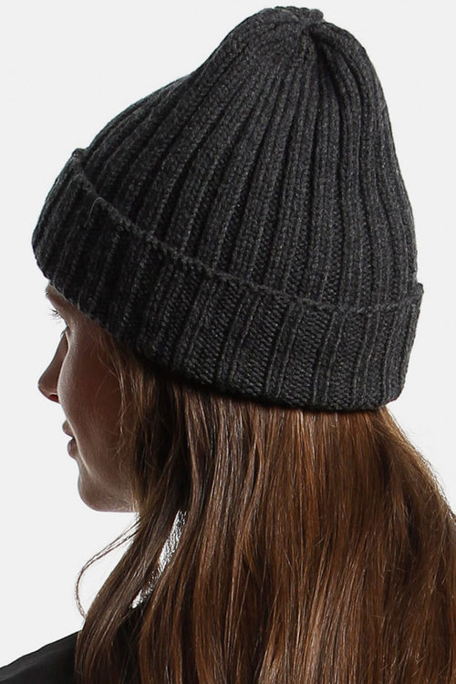 Merino Thick Rib Charcoal Hat ACC Hats Dinadi   