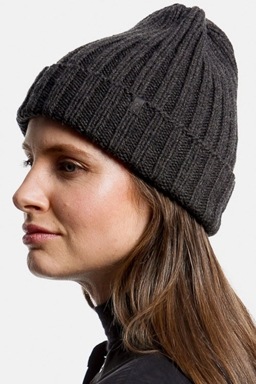 Merino Thick Rib Charcoal Hat ACC Hats Dinadi   