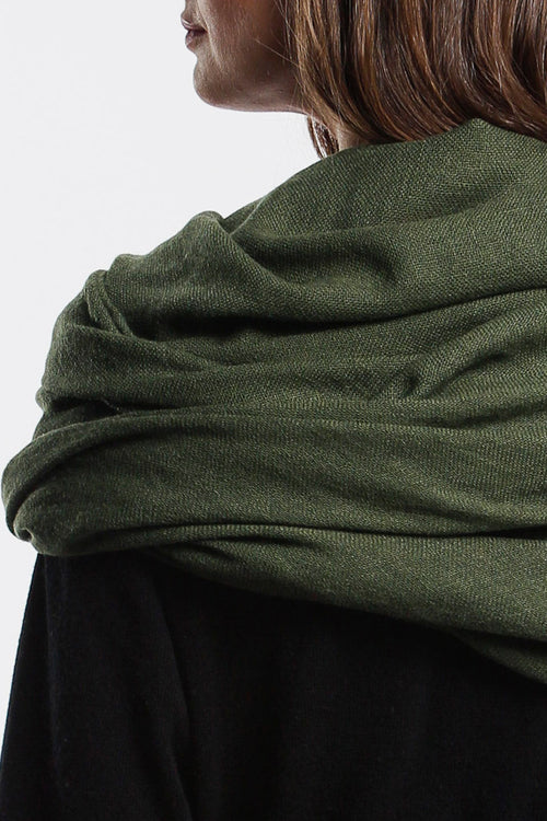 Merino Woven Forest Green Scarf ACC Scarves Dinadi   