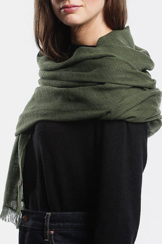 Merino Woven Forest Green Scarf ACC Scarves Dinadi   