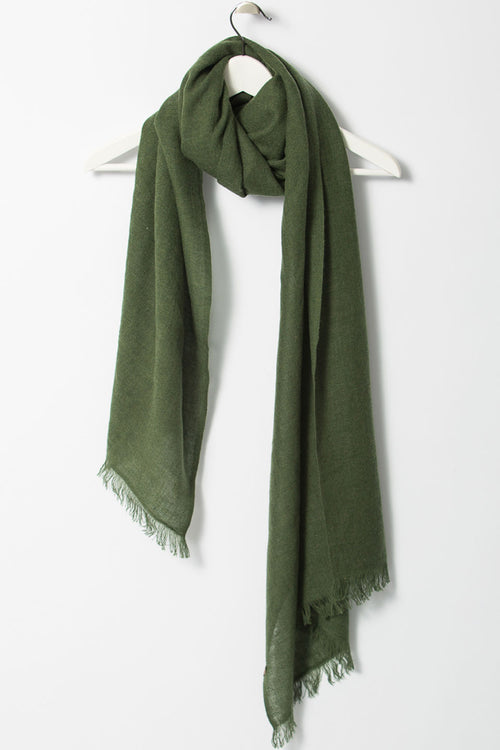 Merino Woven Forest Green Scarf ACC Scarves Dinadi   