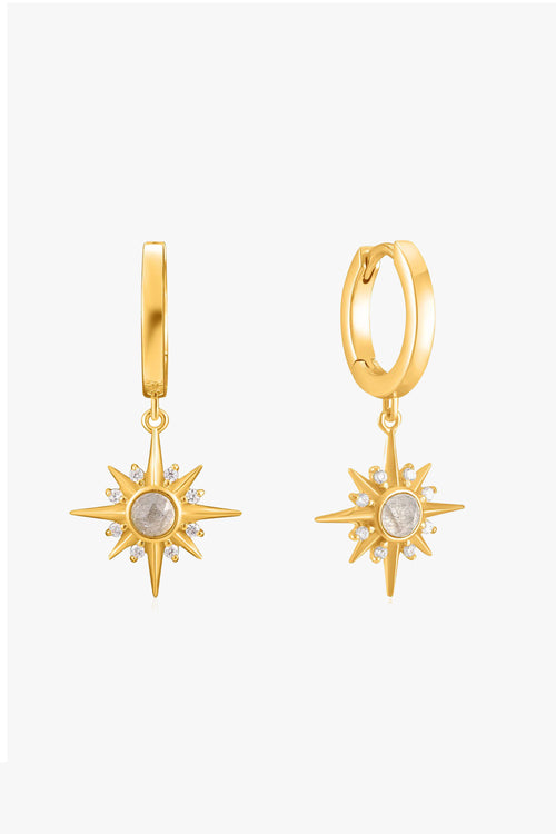 Midnight Star Huggie Hoop Gold Earrings ACC Jewellery Ania Haie   