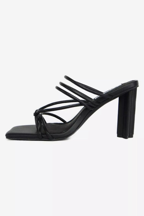 Manuela Strappy Black Heel ACC Shoes - Heels Caverley   