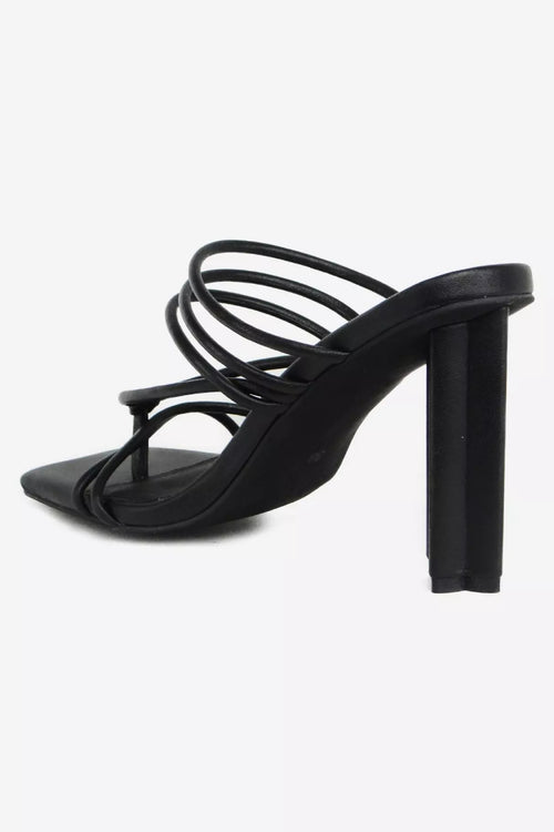 Manuela Strappy Black Heel ACC Shoes - Heels Caverley   