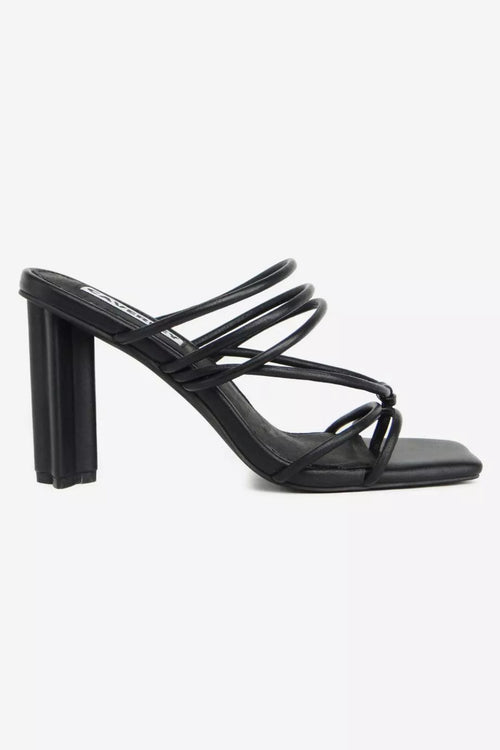 Manuela Strappy Black Heel ACC Shoes - Heels Caverley   