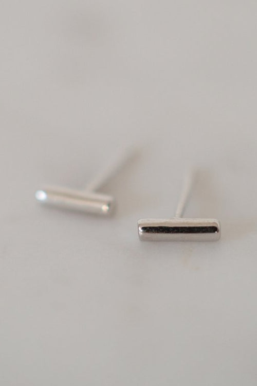 Mini Bar Stud Earrings Silver EOL ACC Jewellery Sophie   