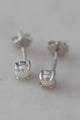 Mini Pearl Stud Earrings Silver