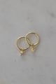 Mini Rock Sleeper Earrings Clear Gold