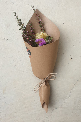 Mini Dried Flower Bouquet Blush HW Planters, Foliage, Artificial Flowers Bloomsday   