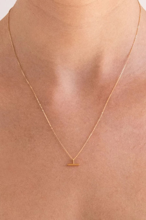 Mini T - Bar Necklace Sterling Silver 14K Gold Plated ACC Jewellery Linda Tahija   