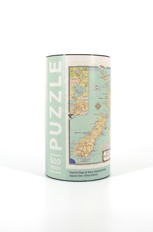 NZ Tourist Map Mint Green Jigsaw Puzzle 500pc HW Games - Puzzle, Cards 100% NZ   