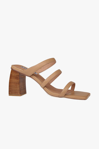 Nora Triple Strap Tan Mule Heel General Caverley   