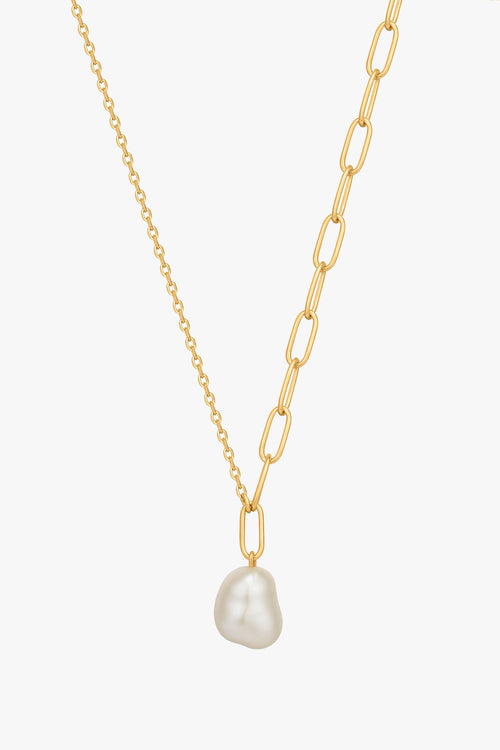 Pearl Chunky Chain Gold Necklace EOL ACC Jewellery Ania Haie   