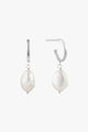 Pearl Mini Hoop Silver Earrings