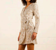 Gloria Champagne Sequin Wrap Dress