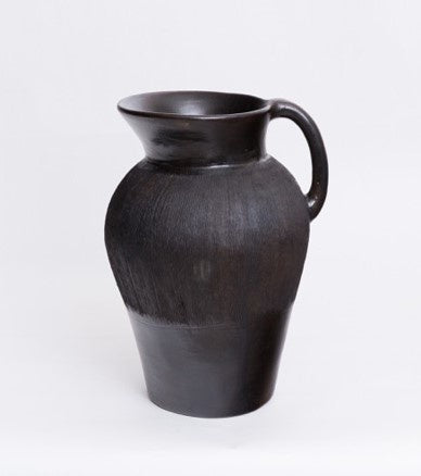 Lombok Black Jug 27x30cm HW Decor - Bookend, Hook, Urn, Vase, Sculpture Parnell   