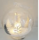 Glass White Clear 10cm Light Up Forest Print Globe