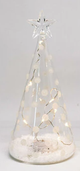 Glass White Clear Medium 18cm Dot Cone Tree