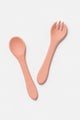 Silicone Fork And Spoon Set Dixie Pink