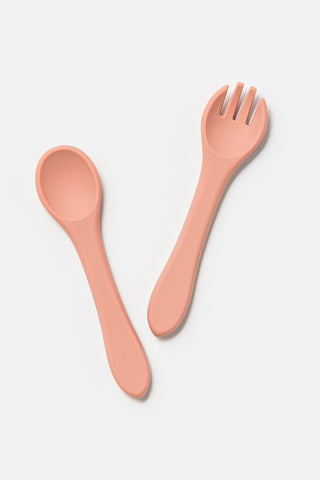 Silicone Fork And Spoon Set Dixie Pink HW Kids Not specified   