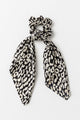 Leopard Black White Scarf Scrunchie