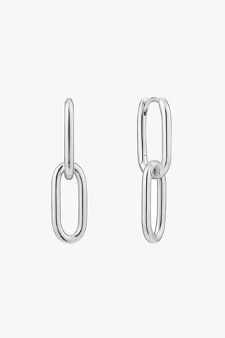 Chain Reaction Cable Link 2 In 1 30mm Silver Earrings EOL ACC Jewellery Ania Haie   