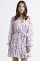 Inspire LS Blue Floral Frill Hem Shift Dress