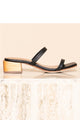 Salo Black Leather Strappy Sandal Heel