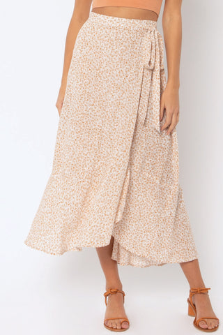 Sandstorm Wrap Ivory Floral Midi Skirt WW Skirt Amuse Society   