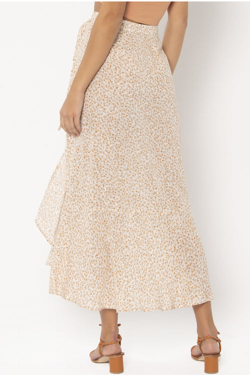 Sandstorm Wrap Ivory Floral Midi Skirt WW Skirt Amuse Society   