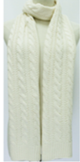 Chunky Cream Knit Fine Cable Scarf